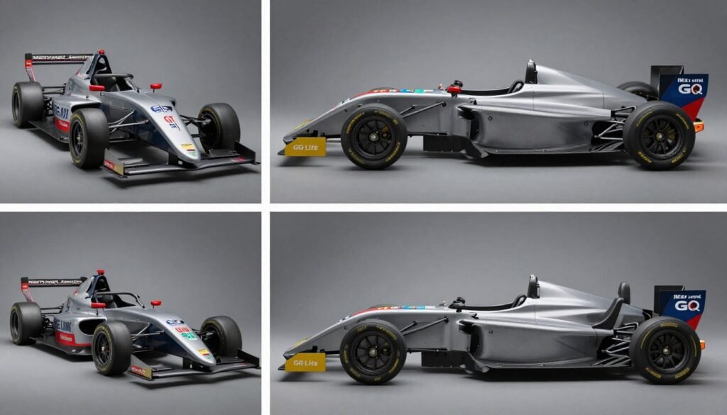 Next Level Racing F-GT Lite showing the transformation between Formula and GT positions