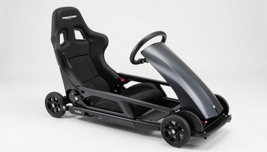 Next Level Racing GTLite Pro in folded position showing compact storage capability