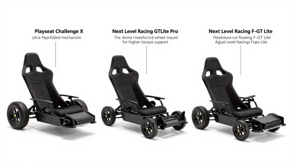 Side-by-side comparison of all three foldable cockpits showing key features and differences